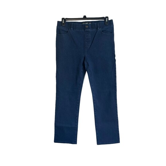Betabrand Denim Pull On Jeans Petite Large LP 2" Inseam Straight Leg - Picture 1 of 6